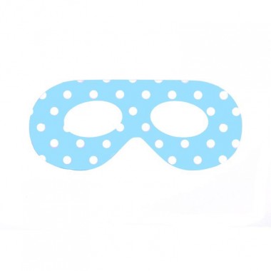 Maski imprezowe niebieskie w kropki - 6 sztuk