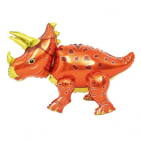 Balon foliowy 3D triceratops czerwony 55cm x 91 cm