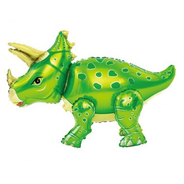 Balon foliowy 3D triceratops zielony 55cm x 91 cm