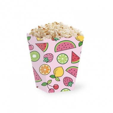 Pudełka na popcorn Summer party owoce- 5 sztuk