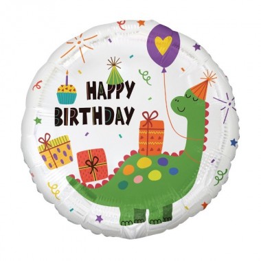 Balon foliowy Dinozaur Happy Birthday - 45 cm
