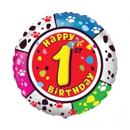 Balon foliowy cyfra 1Happy Birthday - 45 cm