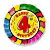 Balon foliowy cyfra 4 Happy Birthday - 45 cm