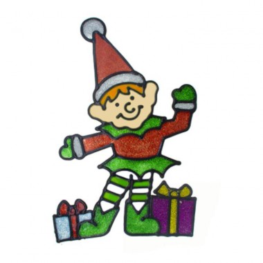 Naklejka świąteczna na szybę - Elf