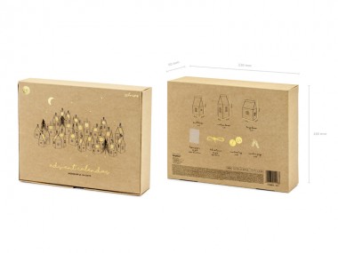 Kalendarz adwentowy papierowe eko Domki - 24 sztuki