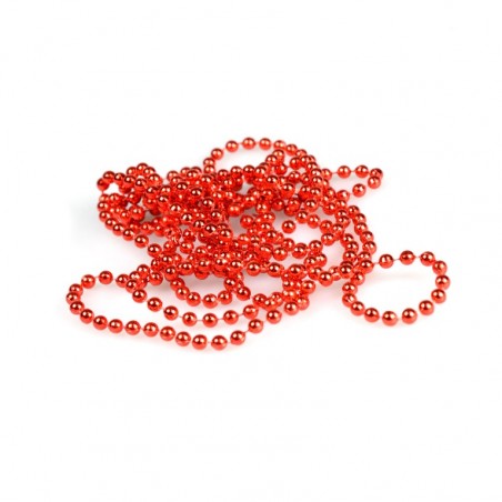 Łańcuch perełki czerwony - 4 mm