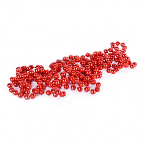 Łańcuch perełki czerwony - 8 mm