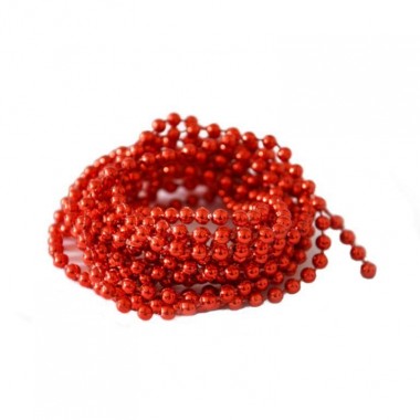 Łańcuch perełki czerwony - 6 mm