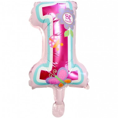 Balon foliowy roczek różowy 33 cm