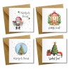Kartki kwadratowe Wesołych Świąt - eco koperty 4 sztuki