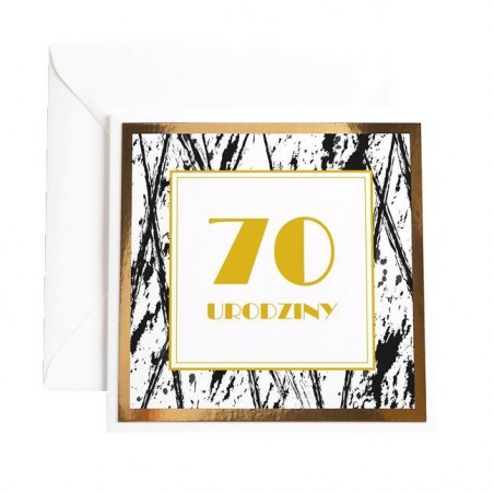 Kartka okolicznościowa na 70 urodziny - błysk - Black & White