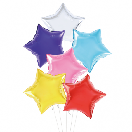 Zestaw balonów foliowych gwiazda mix kolorów - 6 sztuk